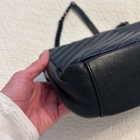 YSL COLLEGE LARGE IN QUILTED LEATHER ALL BLACK - Picture 14 of 14